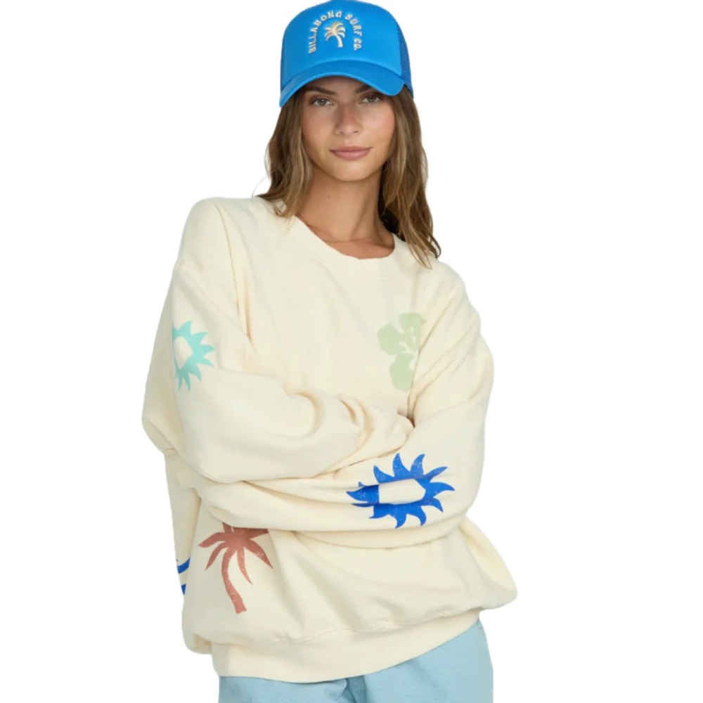 Billabong Water Signs Kendal Oversize Fleece Crewneck